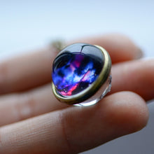 Load image into Gallery viewer, Nebula Galaxy Double Sided Pendant Necklace Glass