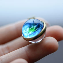 Load image into Gallery viewer, Nebula Galaxy Double Sided Pendant Necklace Glass