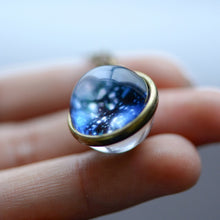 Load image into Gallery viewer, Nebula Galaxy Double Sided Pendant Necklace Glass